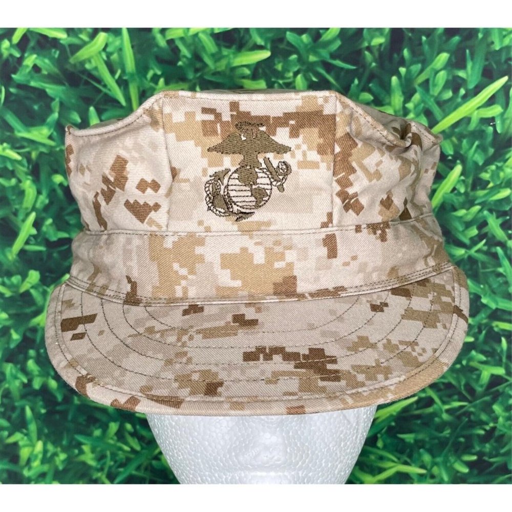 Marine Corps Garrison Marpat Desert Cover Cap Hat Medium 8405-01-485-4318 USMC